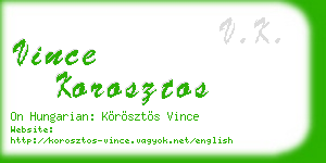 vince korosztos business card