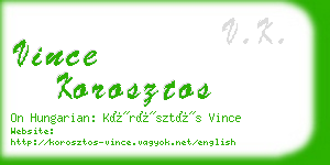 vince korosztos business card